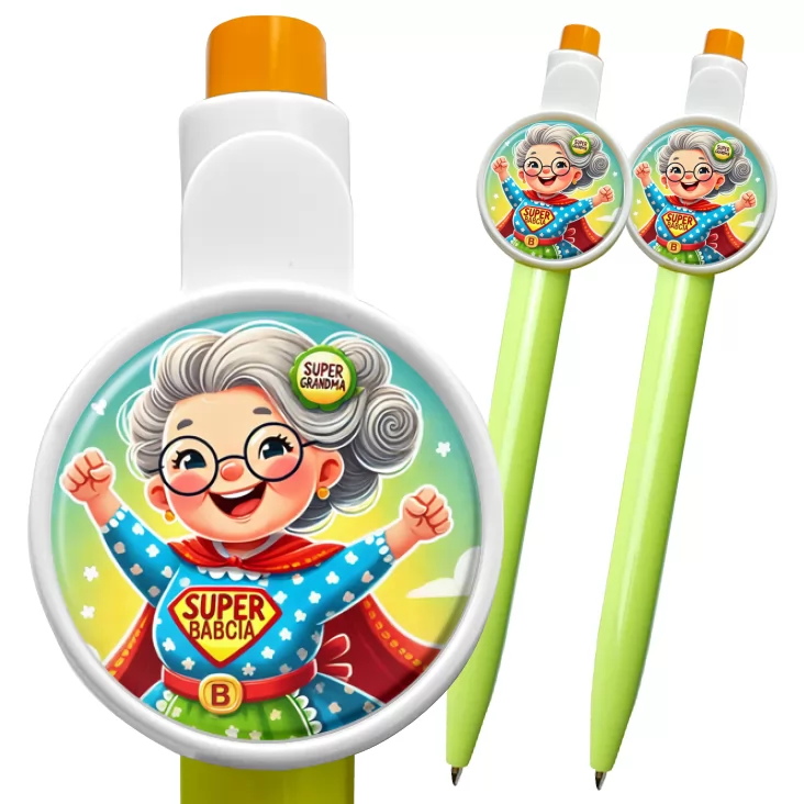 przypinka długopis Babcia superbohaterka