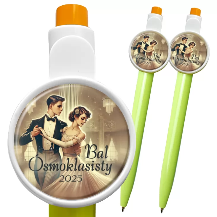 przypinka długopis Bal ósmoklasisty w stylu retro