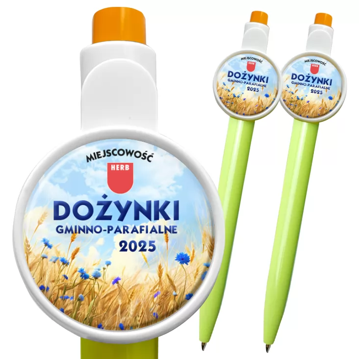 przypinka długopis Dożynki zboże i chabry