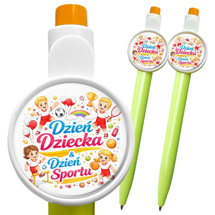 przypinka długopis Dzień Dziecka i Dzień Sportu