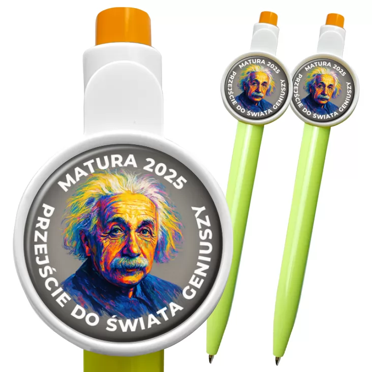 przypinka długopis Matura Einstein przejście do świata geniuszy