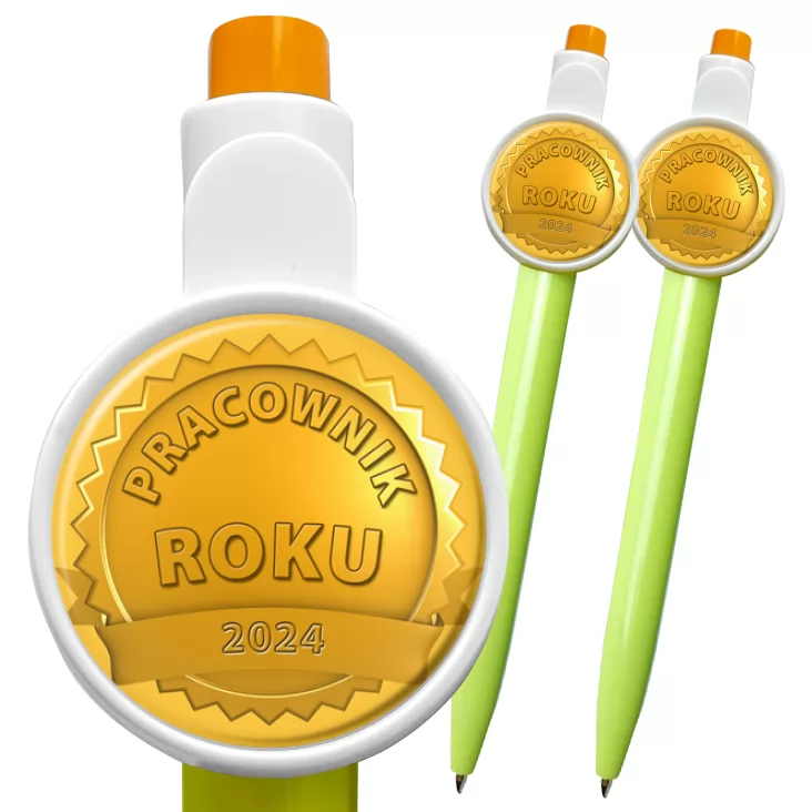 przypinka długopis Medal pracownik roku