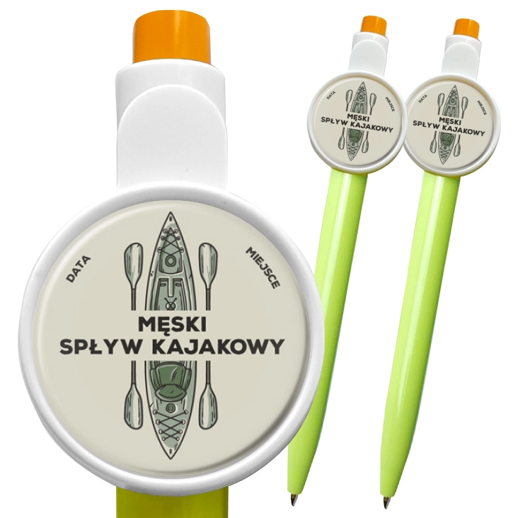 przypinka długopis Męski wypad na spływ kajakowy