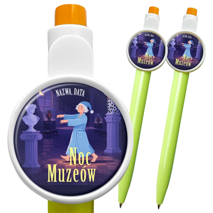 przypinka długopis Noc muzeów Lunatyk w muzeum
