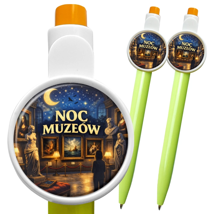 przypinka długopis Noc Muzeów - rzeźba i malarstwo