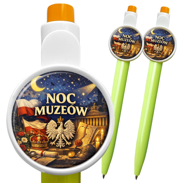 przypinka długopis Noc Muzeów - symbole narodowe