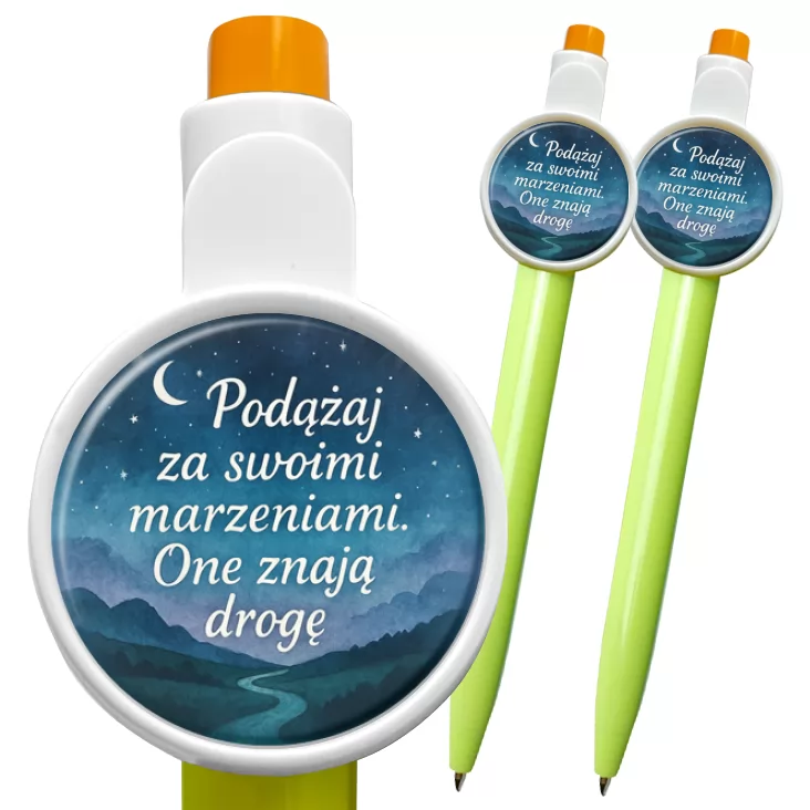 przypinka długopis Podążaj za marzeniami