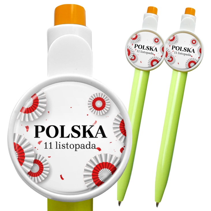przypinka długopis Polska kokardy narodowe