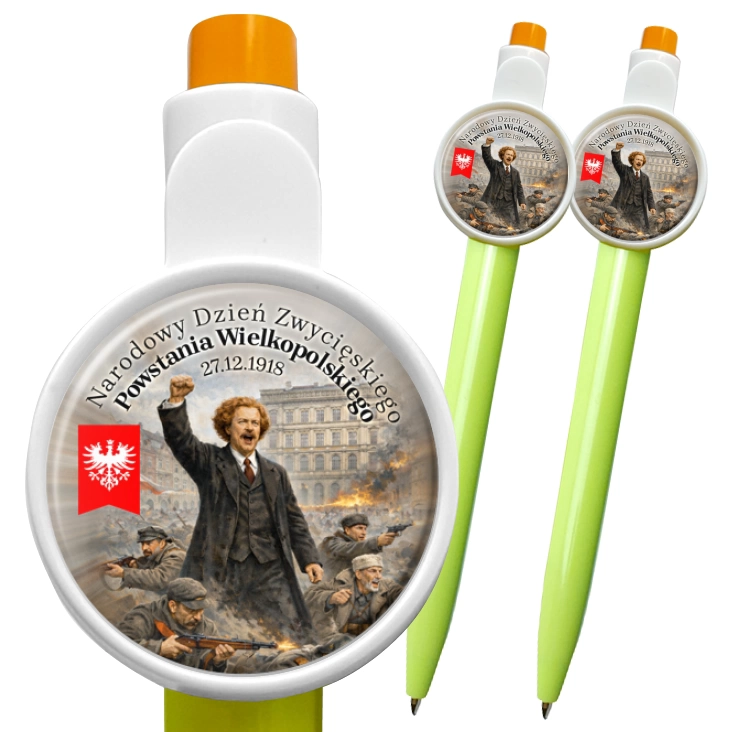 przypinka długopis Powstanie Wielkopolskie Ignacy Jan Paderewski z powstańcami