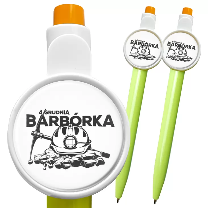 przypinka długopis Barbórka monochromatyczny wzór