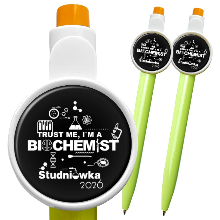 przypinka długopis Studniówka trust me I am biochemist