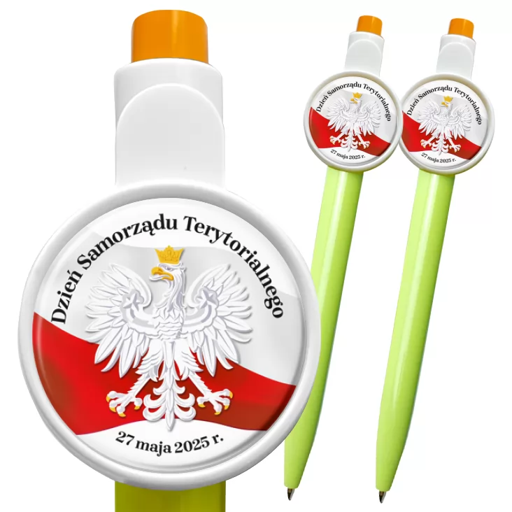 przypinka długopis Dzień Samorządu Terytorialnego z flagą