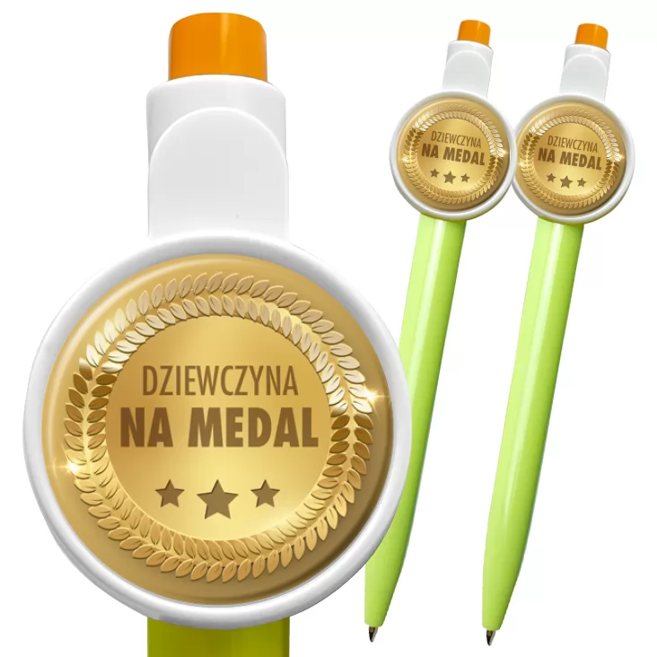 przypinka długopis Dziewczyna na medal