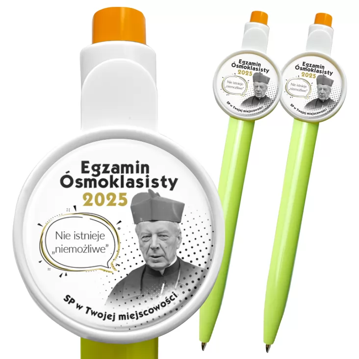 przypinka długopis Egzamin Ósmoklasisty z kardynałem Stefanem Wyszyńskim