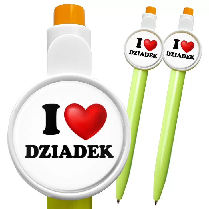 przypinka długopis I love dziadek