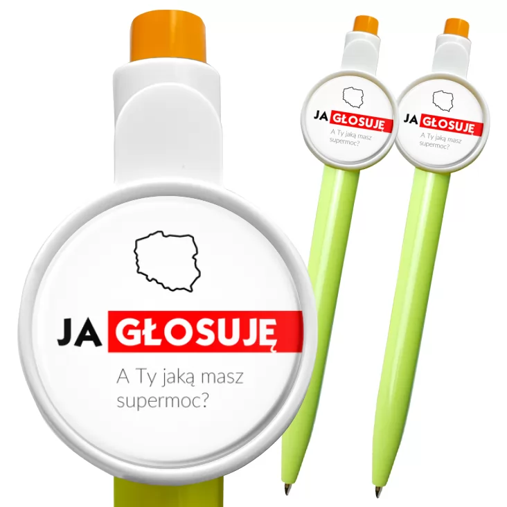 przypinka długopis Ja głosuję