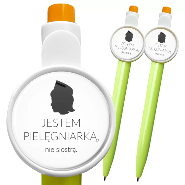 przypinka długopis Jestem pielęgniarką nie siostrą