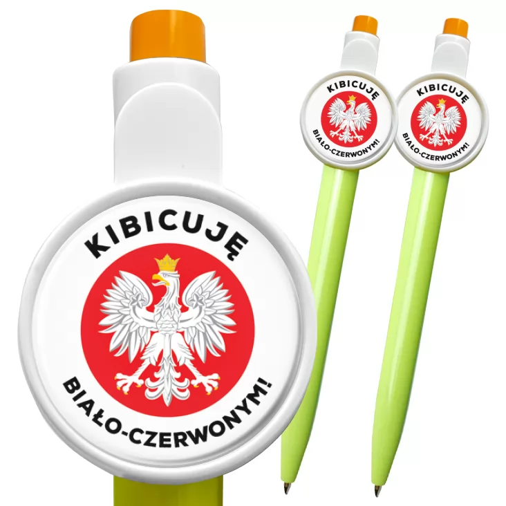 przypinka długopis Kibicuję biało-czerwonym