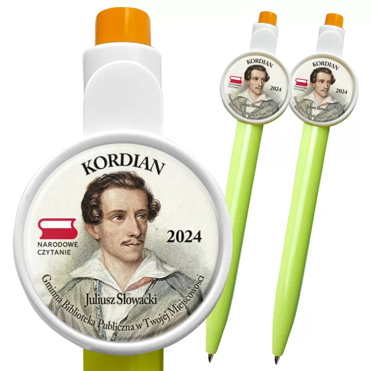 przypinka długopis Kordian portret Słowackiego