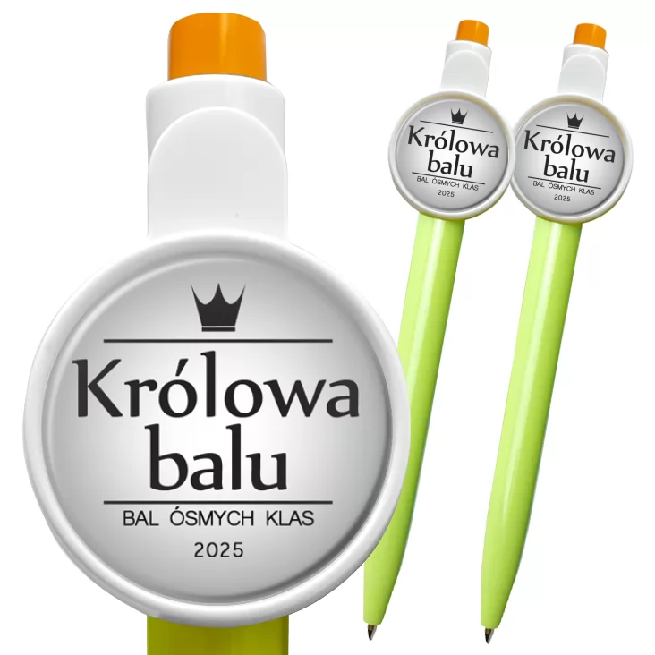 przypinka długopis Królowa Balu Ósmych Klas szara