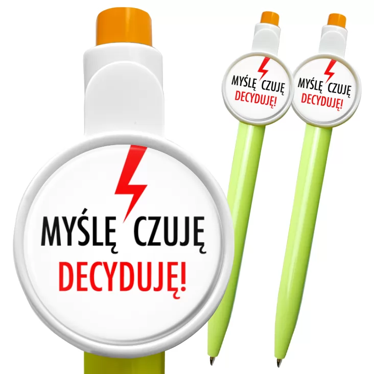 przypinka długopis Myślę Czuję Decyduję