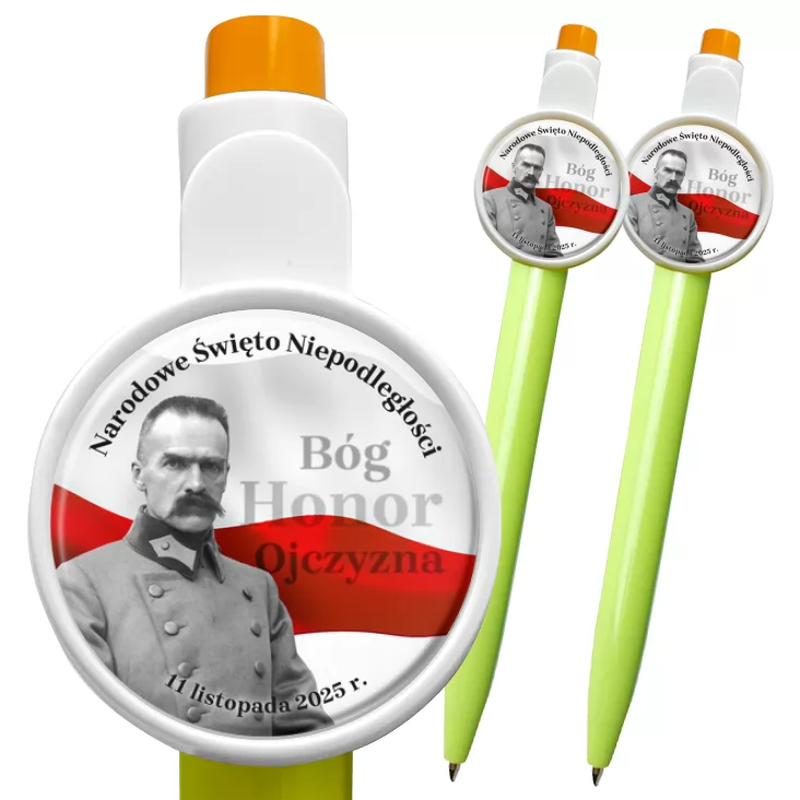 przypinka długopis Narodowe Święto Niepodległości z Piłsudskim