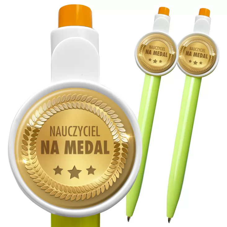 przypinka długopis Nauczyciel na medal