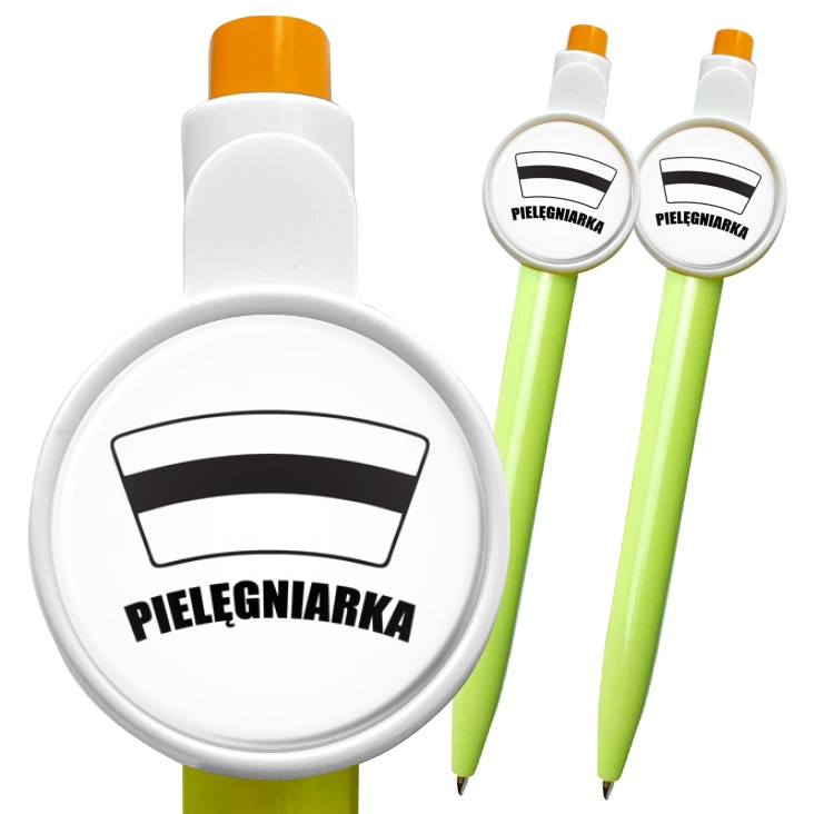 przypinka długopis Pielęgniarka czarny czepek