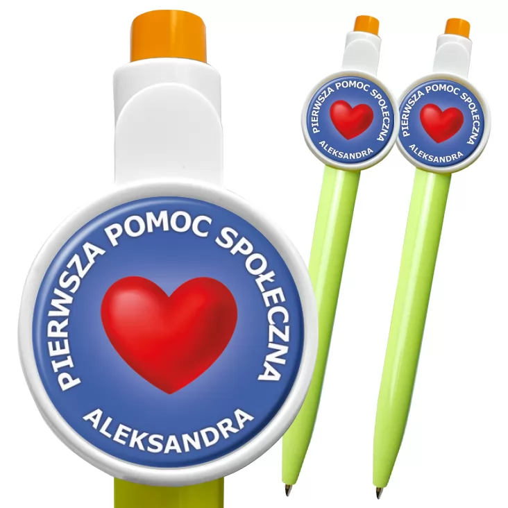 przypinka długopis Pierwsza Pomoc Społeczna