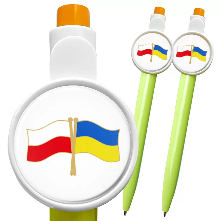 przypinka długopis Polska-Ukraina flagi