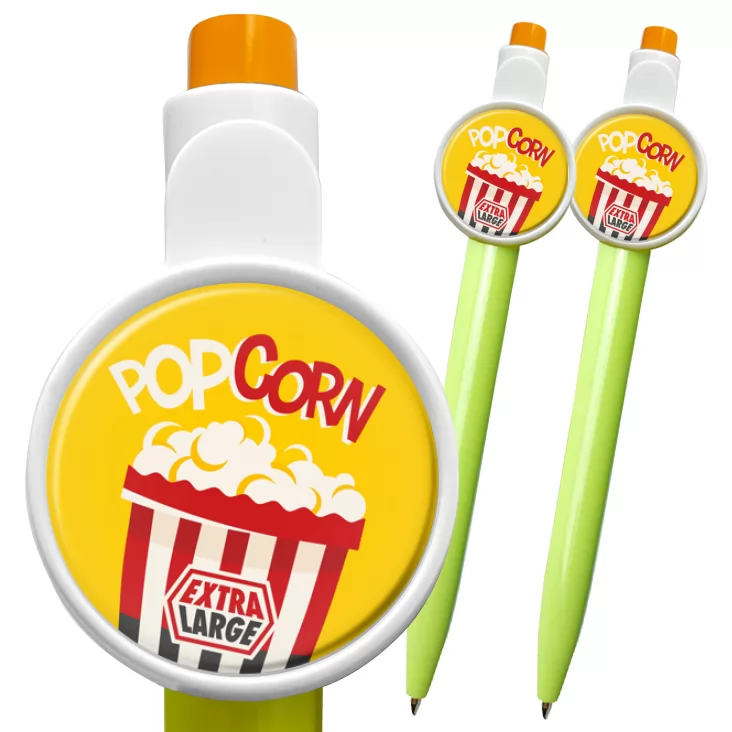 przypinka długopis Popcorn