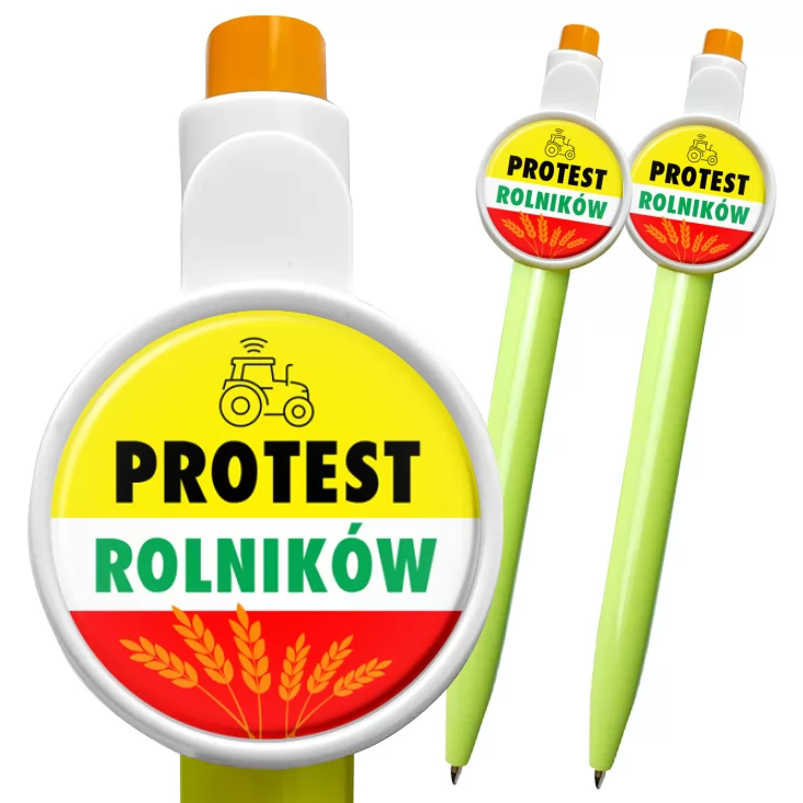 przypinka długopis Protest rolników