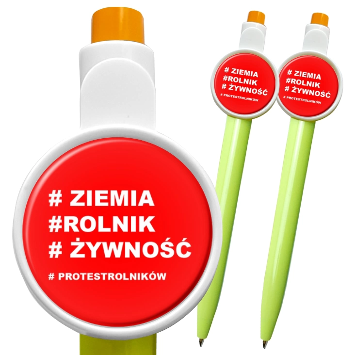 przypinka długopis Protest rolników ziemia rolnik żywność