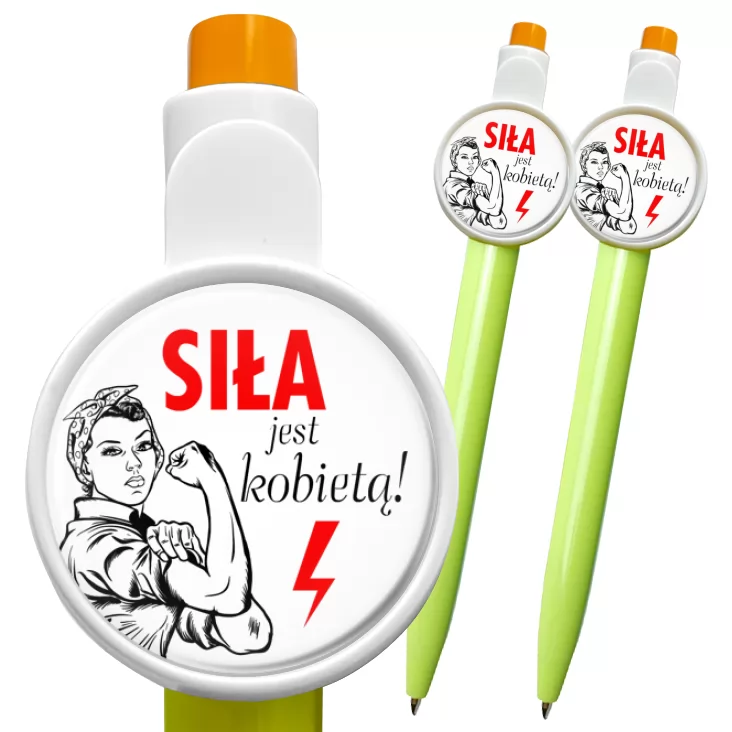 przypinka długopis Siła jest kobietą