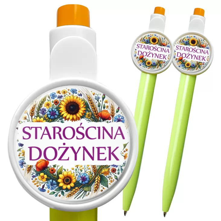 przypinka długopis Starościna dożynek kwiaty polne