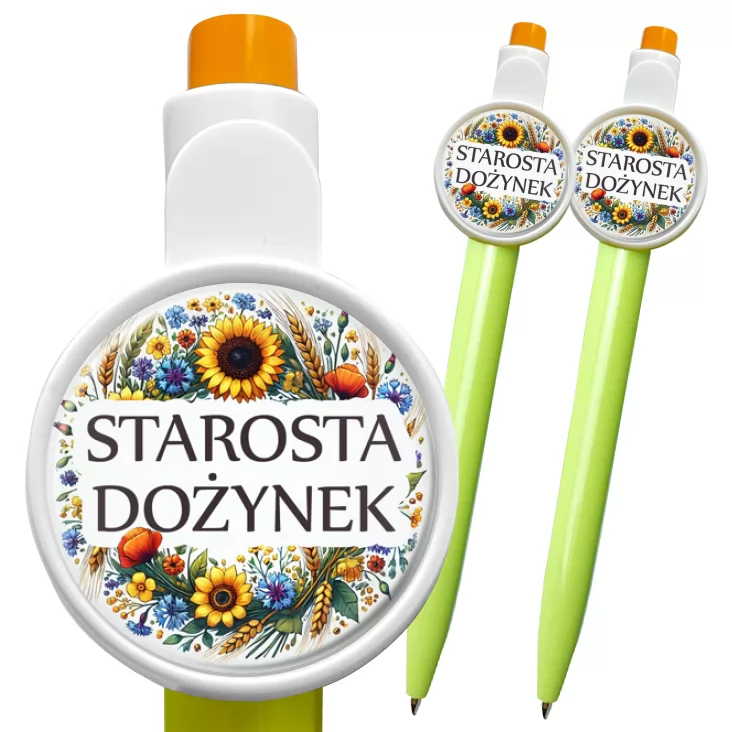 przypinka długopis Starosta dożynek kwiaty polne