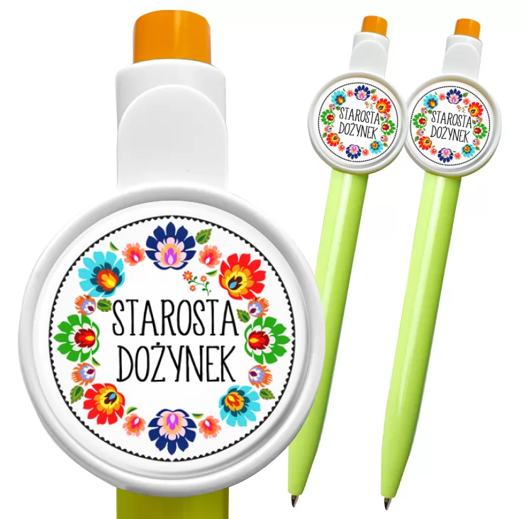 przypinka długopis Starosta Dożynek wzór łowicki