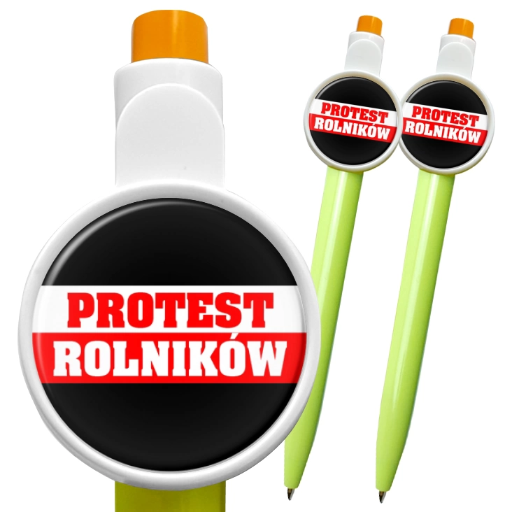przypinka długopis Strajk rolników