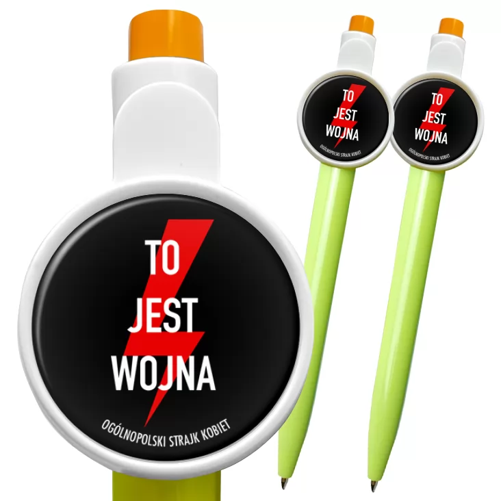 przypinka długopis To jest wojna piorun