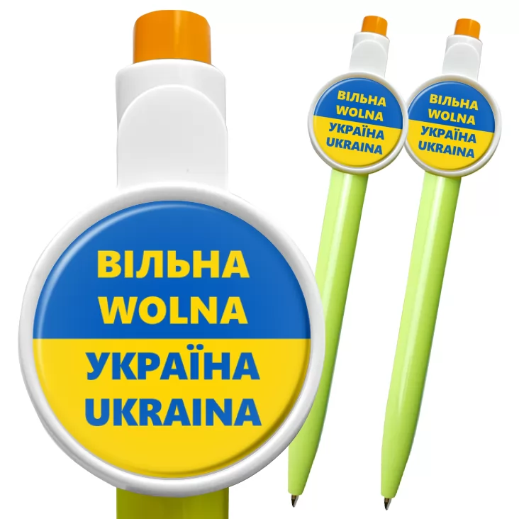 przypinka długopis Wolna Ukraina dwujęzyczna
