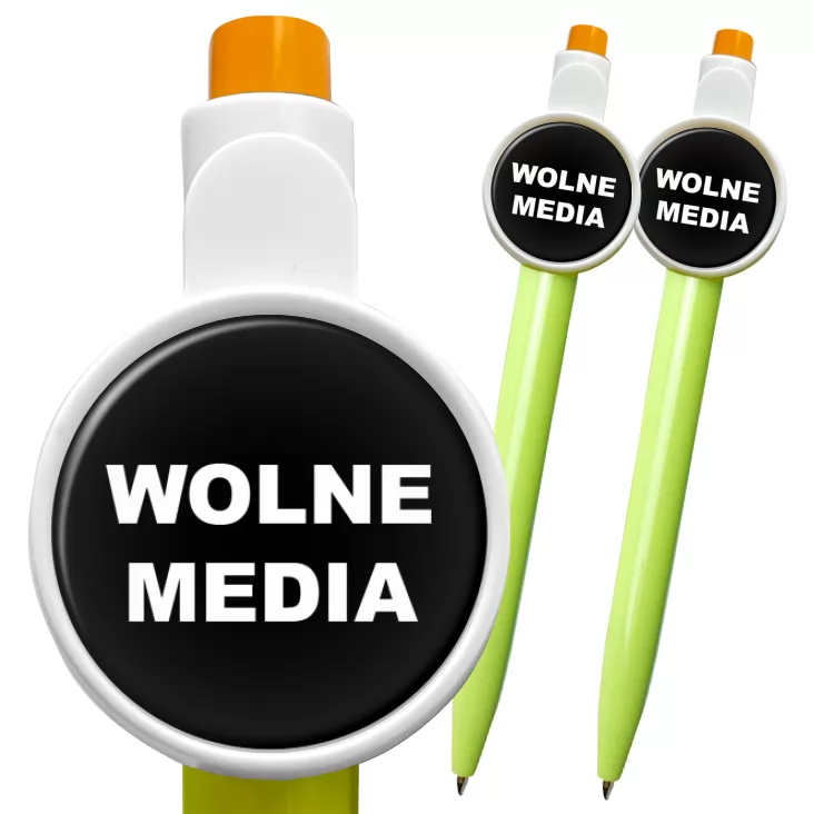 przypinka długopis Wolne media