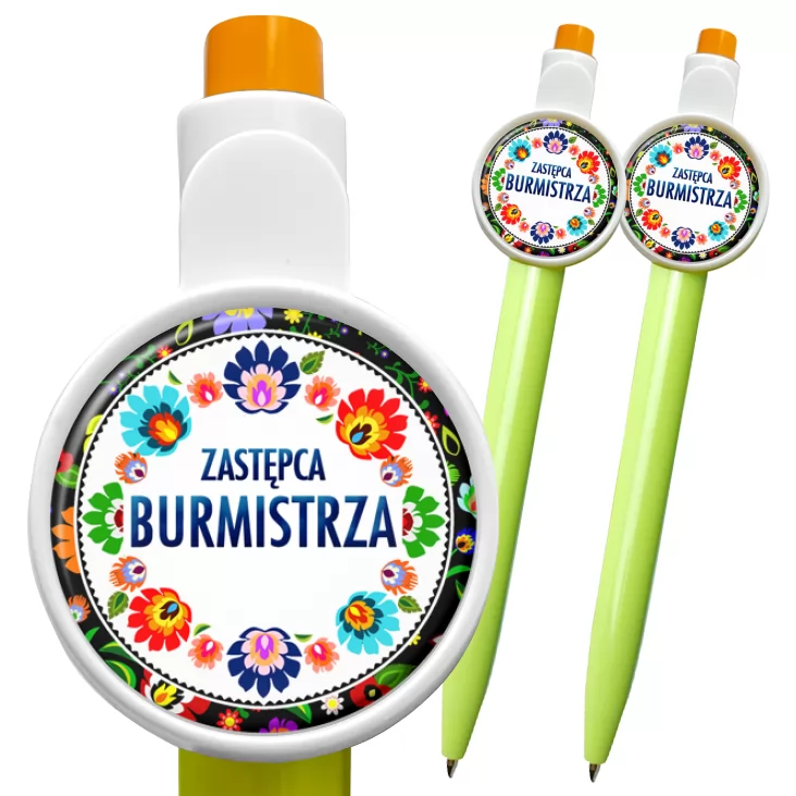 przypinka długopis Zastępca burmistrza folk