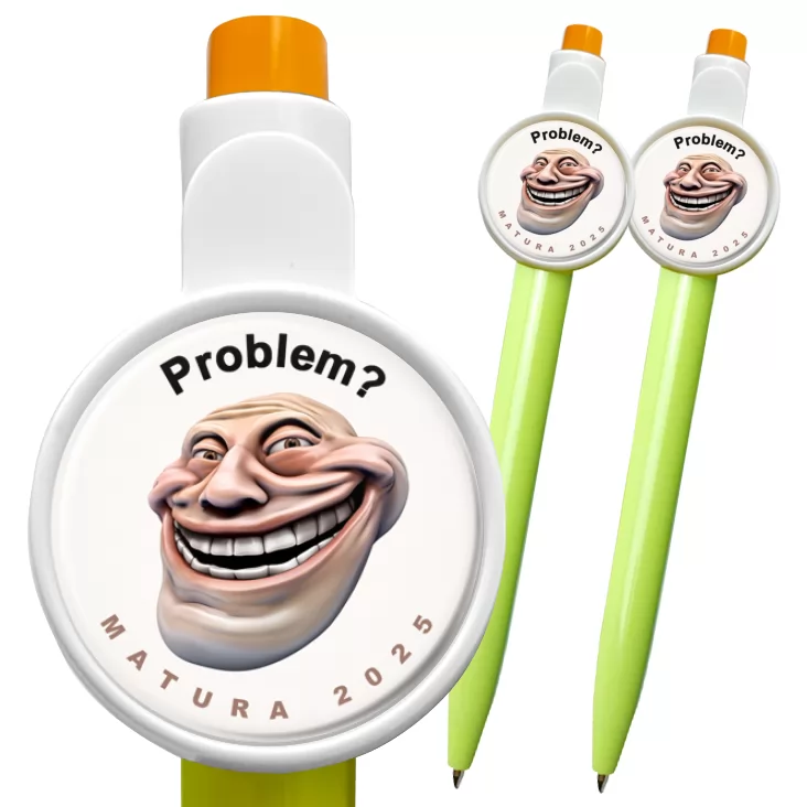 przypinka długopis Matura trollface