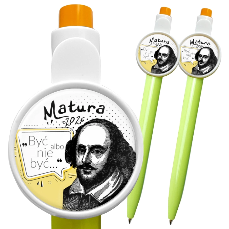 przypinka długopis Matura z Williamem Shakespearem