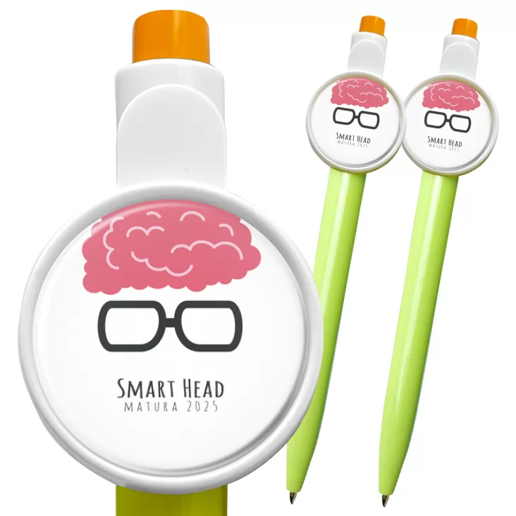 przypinka długopis Matura smart head
