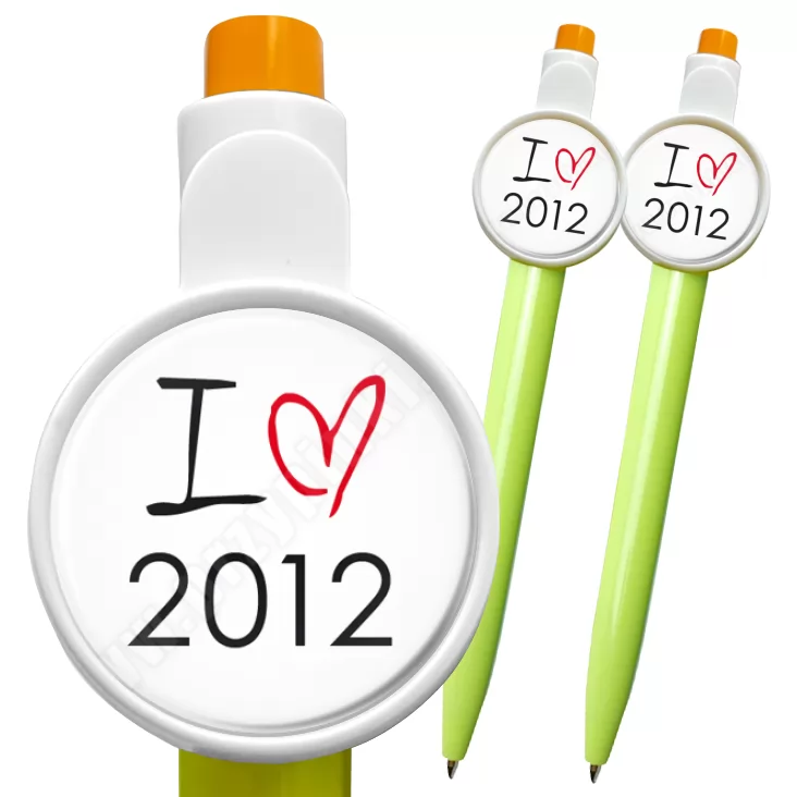 przypinka długopis I love 2012