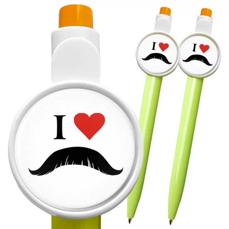 przypinka długopis I love moustache
