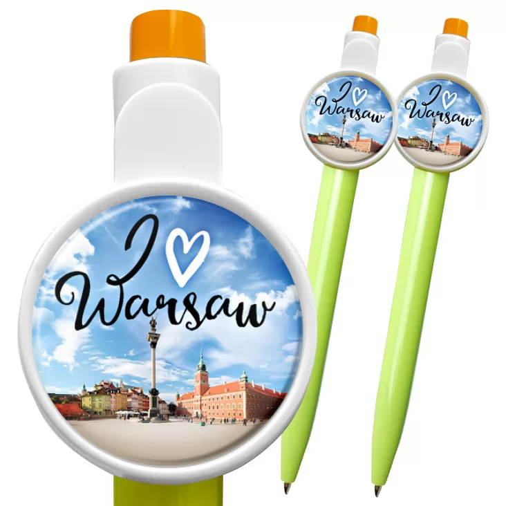 przypinka długopis I love Warsaw