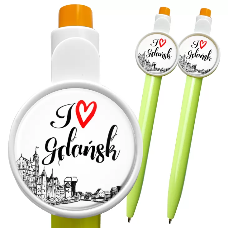 przypinka długopis I love Gdańsk
