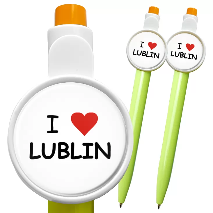 przypinka długopis I love Lublin